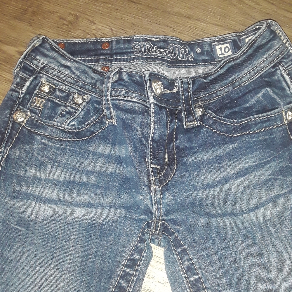 Miss Me Girls Embellished Bootcut Jeans Size 10 Excellent Condition